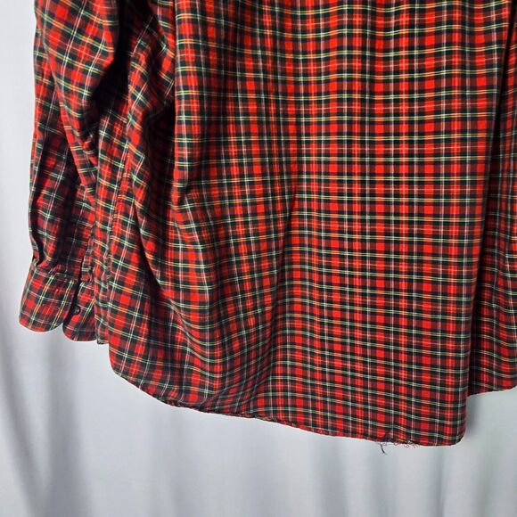 Nordstrom Men’s Plaid Shirt Red & Blue Size 16 1/2-33 Relaxed Fit Button-Down - Picture 10 of 15